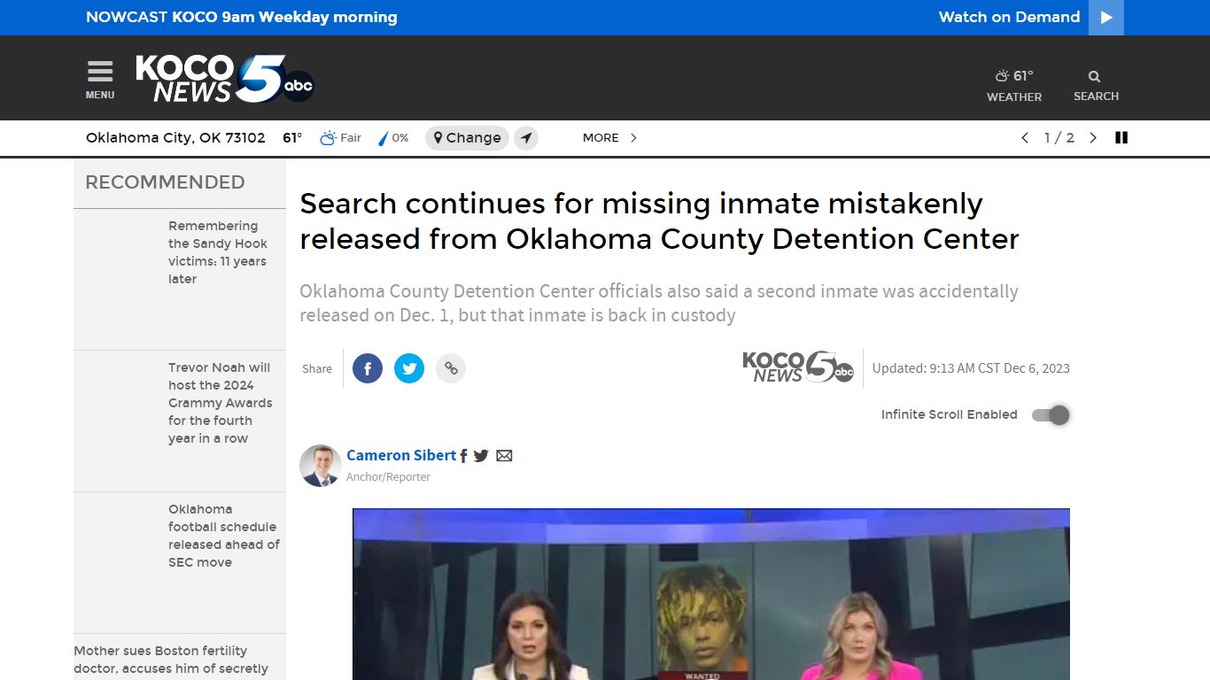 Oklahoma County jail mistakenly releases wrong inmate - KOCO 5 News